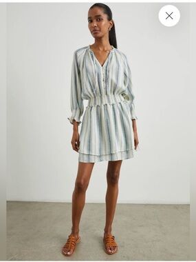 Rails Jasmine Linen-Blend Smocked Mini Dress,